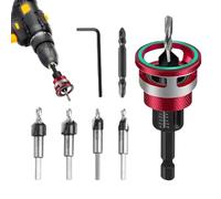 Countersink Drill Bit Set | Alloy Two Flute Quick-Adjust Tapered | Woodworking Counterbore Drill Bit For Woodworker Plywood MDF Cabinets Doors Decking Carpentry
