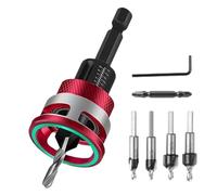 Countersinks Countersink Drill Bit Set | Alloy Two Flute Quick-Adjust Taper | Woodworking Counterbore Drill Bit For Woodworker Plywood MDF Cabinets Doors Decking Countersink Drill Bit Set | Alloy Two Flu