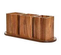 Countertop Food Grade Labeled Retro Divided Rack - Rustic Utensil Holder | Countertop Utensil Holder Kitchen Organizer for Spoon Fork Flatware Home Pantry Cabinet