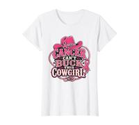 Country Western Cancer ne Peut Pas vaincre Cette Cowgirl T-Shirt Graphique avec Valeur, Femme, Blanc, M