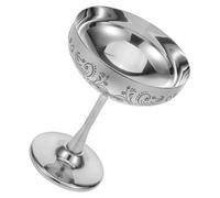Coupe à Dessert 280ml en Acier Inoxydable Argenté Pied stable | Design Contemporain Gravé, Finition Soignée, pour Glaces, Fruits, Gâteaux, Friandises, Maison ou Buffet