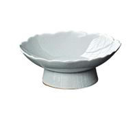Coupe à fruits Coupe à fruits en céramique en forme de lotus, assiette de service rétro émaillée, plat décoratif, style traditionnel et moderne for la maison Décoration de bureau(Blue)