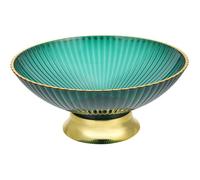 Coupe à fruits ronde sur pied, coupe verte à trous d'évacuation, objet décoratif pour plat de service de style moderne (24 cm)
