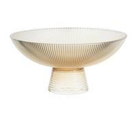 HOME DECO FACTORY - KA0496 Coupe à Fruits sur Pied en Verre Ambre - Élégant et Polyvalent pour Fruits et Salades - Capacité 11L - Facile à Nettoyer - Couleur Orange