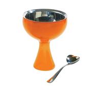 Alessi Set coupe à glace Big Love – Acier inox 18/10 & résine thermoplastique – Cuillère, orange