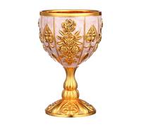 Coupe à Vin Décorative 20ml en Alliage de Zinc, Ambiance Noël | Style Européen Vintage, Silhouette Calice Compacte, Finition Dorée, Relief Tridimensionnel, Résistante aux Chocs,