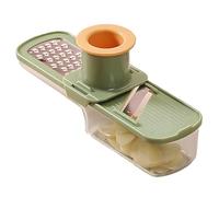 Coupe-ail, trancheur d'ail, mini broyeur multifonctionnel, râpe avec récipient et protège-mains, facile à nettoyer pour la cuisine, vert, trancheuse fine