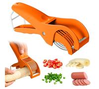 Coupe-banane : éplucheur de fruits en acier inoxydable, trancheuse banane, trancheuse à œufs, éplucheur de banane, gadget de cuisine, coupe-banane pour banane fraise (2, jaune)