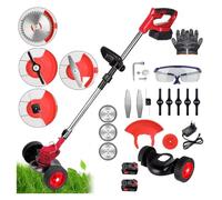 Coupe Bordure sans Fil avec 2 Batterie Makita 3 lames et accessoire Kit de Débroussailleuse Electrique 1500 W pour Jardin