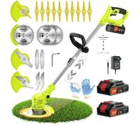 Coupe Bordure sans Fil avec Batterie 21V Debroussailleuse Electrique sans Fil avec 2 Batteries de 2Ah et 650W Debrouissalleuses