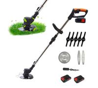 Coupe bordure sans fil avec batterie 21V, tête rotative 90°, 850W, manche télescopique 125cm, 2 batteries