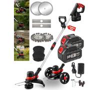 Coupe Bordure sans Fil avec Batterie pour Makita Débroussailleuse Batterie | BRUSHLESS, 30CM COUPE, 2x 4.0Ah Batterie Lithium Debroussailleuse Electrique Sans Fil, 4 en 1 Lame Debroussailleuse Ronce