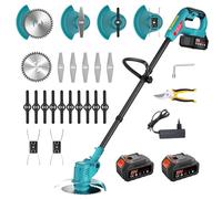 Coupe-Bordure sans Fil, Débroussailleuse 700W avec 2X 4.0Ah Batteries, Largeur de Coupe 15cm Pliable, 3-en-1 Taille-Bordures & Faucheuse, 1.7kg Léger pour Jardin