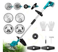 Coupe-bordures 9'' compatible avec batterie Makita 18 V (sans batterie), débroussailleuse à batterie 4 en 1 extensible avec brosse à mauvaises herbes et coupe-herbes avec lame, taille-bordures de
