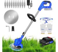 Coupe-bordures - Batterie 21 V - Moteur sans balais - Largeur de coupe 15,5 cm - Manche télescopique 91,5–127,5 cm - Batterie lithium-ion 1,5 Ah - Bleu