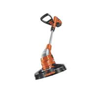 BLACK+DECKER Coupe-Bordures Sans Fil 18V, Coupe-Bordures Electrique 23 cm avec Batterie 2 Ah, 2 Vitesses, Tête Pivotante 180°, Tube Télescopique et 2 Poignée, GLC1823L20-QW Orange/Noir