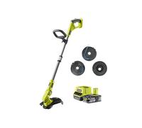 RYOBI Tondeuse à fil 18V OnePlus RLT183225FPK3 - Batterie 2.5 Ah - Chargeur 2 Ah - 3 Bobines Simple Fil - Vert - Rustique - Alimenté par pile