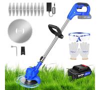 Coupe-Bordures électrique Tondeuse à Gazon Kit de débroussaillage, élagage, Outils de Jardinage avec Batterie, Lame en métal pour Le Jardinage, Le désherbage et la Floriculture 1 Batterie