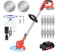 Coupe-bordures et coupe-bordures de pelouse - Coupe-bordures sans fil 21 V - Moteur sans balais - 1 batterie de 1,5 Ah - Manche télescopique - 10 000 tr/min - Aluminium + plastique