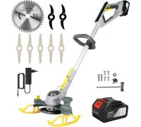 Coupe-bordures et taille-bordures - 21 V sans fil - Lames 3 en 1 - Écran LED - Longueur réglable - Largeur de coupe 16 cm - 1 batterie incluse - Orange