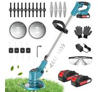 Coupe-bordures sans fil - XG8 - Batterie 21 V - 9 000 tr/min - Manche télescopique - Lame droite en métal - 2 batteries, 20 lames - Bleu