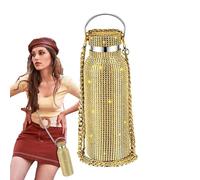 Coupe,Bouteille d'eau isolée avec strass | Bouteille à paillettes isolée rechargeable en acier inoxydable, strass scintillants de 350ml, avec chaîne, cadeaux pour femmes et filles