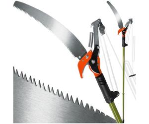 COUPE BRANCHE - TECTAKE - Coupe Branche 2 en 1 Télescopique en Acier avec 1 Câble 260 cm x 3 cm Ø - Vert
