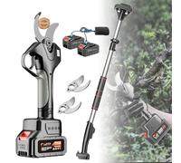 Coupe Branche Télescopique Électrique - Sécateur Sans Fil Avec Perche 2.1m, Écran LCD, Capacité 50mm Pour Vergers, Jardins Et Entretien Des Arbres(2 Battery)
