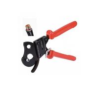 Coupe Câble Cliquet, Pince avec Lames Acier Ressort Poignées PVC, pour Fils Cuivre Aluminium 300 mm² 600 MCM, Bouton Dégagement