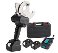 Coupe-câble électrique 18V outil à cliquet avec 2 batteries | Force de coupe de 60 kN, cycle de 5-8 s, rétractation à mi-parcours pour Cu/Al et câbles blindés compatibles(EC65M)