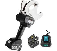 Coupe-câble hydraulique électrique sans fil 18 V alimenté par batterie pour câbles en cuivre/aluminium, pince à cliquet robuste avec tête rotative à 360 °