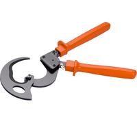 Coupe-câbles à cliquet SucceBuy avec lames en acier à ressort et poignées en PVC, bouton de verrouillage rapide, adapté aux câbles en cuivre et en aluminium jusqu'à 1000 MCM / 500 mm²