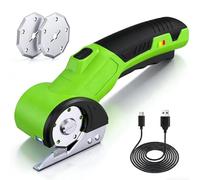 Coupe Carton Electrique, 4,2v Ciseaux Electrique Sans Fil Cutter Rotatif éLectrique Avec LumièRe Led E 2 Lames, Rechargeable Ciseaux Tissu Couture Pour Tissus, Cuir, Moquette, Carton Et Plastique