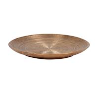 Coupe décorative en grès strié doré 35x4x35cm Doré