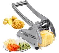 Coupe Frite Professionnel,Coupe Légumes Manuel,Coupe Frites Acier Inoxydable Decoupe Frite avec 2 Lames