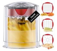 Coupe-frites, 3 couteaux en acier inoxydable, trancheuse à légumes, couleur rouge
