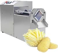 Coupe-frites électrique professionnel en acier inoxydable pour légumes et pommes de terre - Vitesse réglable - Haut rendement - 350 kg/h - Machine de découpe multifonction