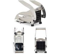Coupe-Frites - Inox - Ergonomique - 2 Grilles Interchangeables - Antidérapant - 10mm/12mm