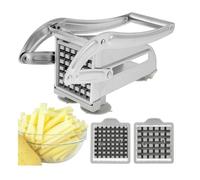 Coupe-frites - Manuel - Acier Inoxydable - 2 Lames de Rechange - Antidérapant