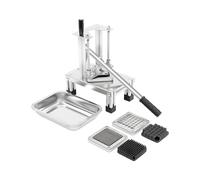 Coupe-frites manuel inox, efficacité élevée, utilisation professionnelle, 3 lames, poignée antidérapante, compact, facile à nettoyer, restaurant, cuisine maison, cadeau, petite surface, 220kg/h