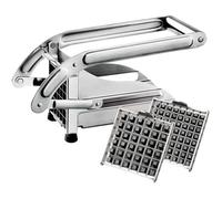 Coupe Frites Ménager en Acier Inoxyble - Dimensions 12 5 x 26 5 x 11 cm - 2 Grilles Interables (8 mm Taille CISEAUX