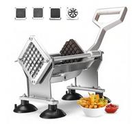 Coupe-frites professionnel manuel avec 4 lames et base antidérapante, coupe polyvalente, montage pratique et sûr, pour frites, concombres, carottes
