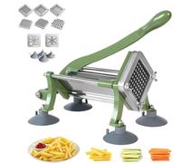 Coupe-frites Professionnel, Trancheuse À Pommes De Terre Professionnelle Avec Ventouses, 5 Lames Interchangeables (7/10/13 Mm, 6 Et 8 Quartiers), Pour Patates Douces, Carottes, Ignames,