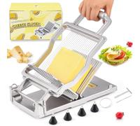 Coupe fromage beurre et charcuterie 3 en 1 fil 0,5 cm acier inoxydable | Trancheuse à fromage professionnelle 3 en 1 en acier inoxydable (0,5 cm)