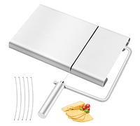 Coupe-Fromage-Fil en Acier Inoxydable, Coupe-Fromage avec 5 Fils de Remplacement, Coupe-Beurre, Cheese-Cutter, Cheese-Slicer, Trancheuse à Fromage Métallique pour Fromage à Pâte Molle et Beurre