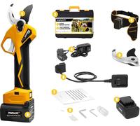 Coupe-fruits électrique sans fil, moteur sans balai, double type de ciseaux, SW-Pru36 jaune, deux batteries