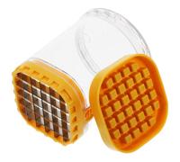 Coupe-fruits Multifonction en Acier Inoxydable | Récipient Intégré, Format Compact Jaune, Plastique et Métal, Découpe Rapide, Facile à Nettoyer