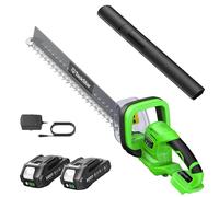 Coupe-haies, lame double action de 22 pouces, batterie rechargeable, avec 2 batteries de 2,0 Ah