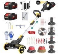 Coupe-Herbe sans Fil 21V, Compatible avec Batteries Makita, Débroussailleuse avec Brosse de désherbage, 2 Batteries 4.0Ah incluses, Moteur sans balais 900W pour pelouse, Jardin, Cour (Noir)