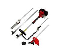 Outil multifonction à essence 5 en 1 : taille-haie, coupe-bordures, tronçonneuse, sécateur, 52 cm³, 1,6 kW, rallonge, 3 CV / HP, 9 000 tr/min, 2 temps. Accessoires de sécurité offerts